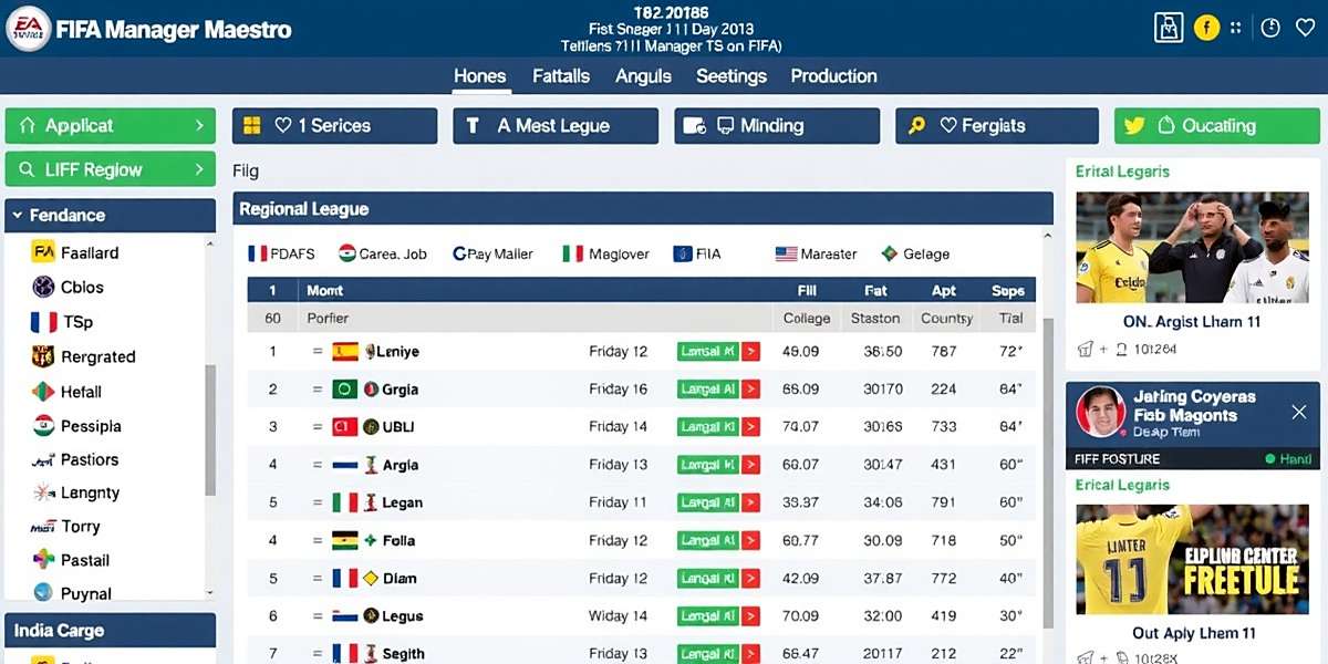 FIFA Manager Maestro - Indian Localized Version FIFA Manager Maestro Indian version showing Hindi interface with regional league management